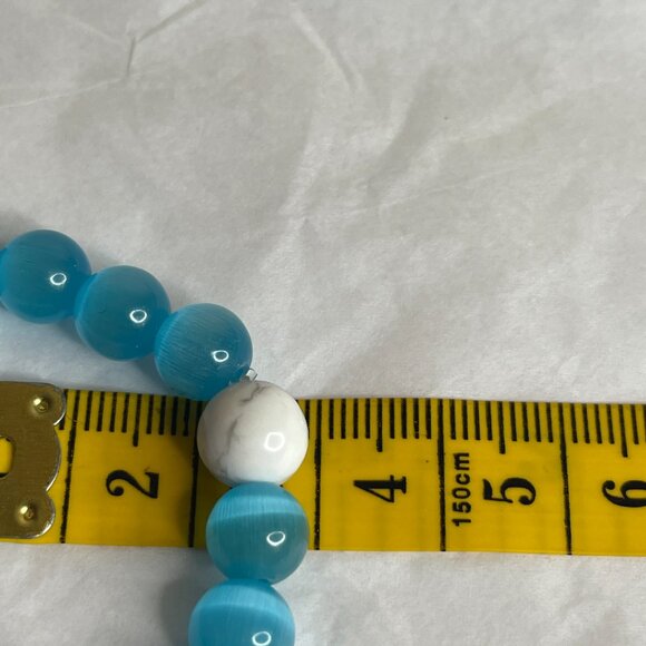 Hamoery Blue Cat Eye & Lava Stone Bracelet - Picture 11 of 14